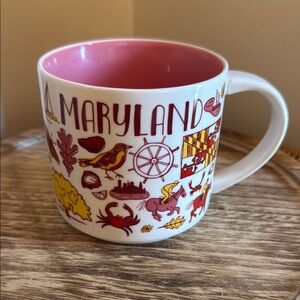 Maryland Themed Mug with Pink Interior
